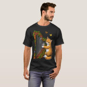 Katze spielt Harfe T-Shirt (Vorne ganz)