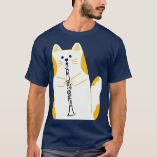 Katze spielt Klarinette T-Shirt