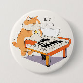 Katze spielt Klavier Button (Vorderseite)