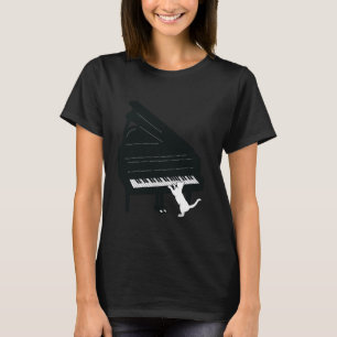 Katze spielt Klavier Lustige Katze Süße Katze Tier T-Shirt