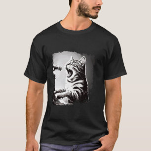 Katze spielt Klavier singende Katze Haustierbesitz T-Shirt