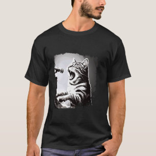 Katze spielt Klavier singende Katze Haustierbesitz T-Shirt