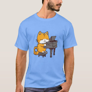 Katze spielt Klavier T-Shirt
