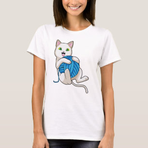 Katze spielt mit Wolle T-Shirt
