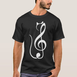 Katze spielt Musik Klavier Musiker Kunst Katze T-Shirt