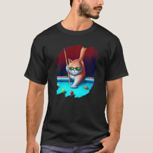 Katze spielt Poolbillard im Lounge Cool Cats 1 T-Shirt