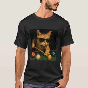Katze spielt Poolbillard im Lounge Cool Funny Ca T-Shirt