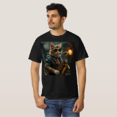 Katze spielt Saxophon. T-Shirt (Vorne ganz)