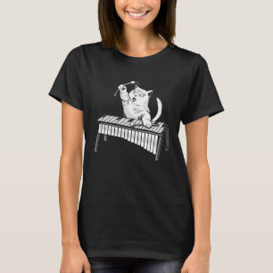 Katze spielt Schlaginstrument Xylophon T-Shirt