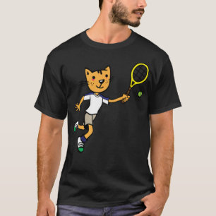 Katze spielt Tennis Badminton lustiges Badminton S T-Shirt