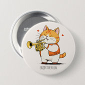 Katze spielt Trompete Button (Vorne & Hinten)