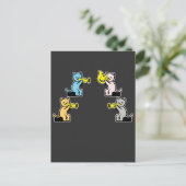 Katze spielt Trompete Posaune Postkarte (Stehend Vorderseite)