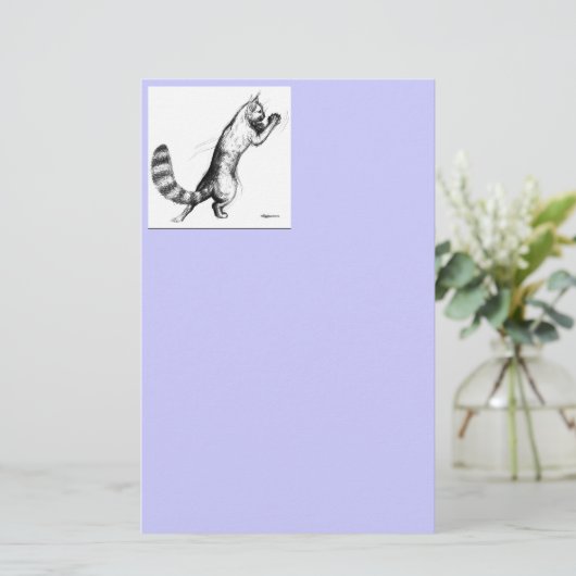 Katze Springing2 Briefpapier (Stehend Vorderseite)