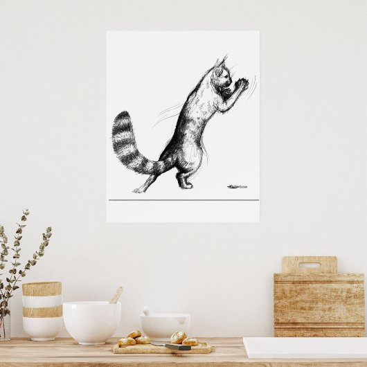 Katze Springing2 Poster (Küche)