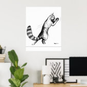 Katze Springing2 Poster (Heimbüro)