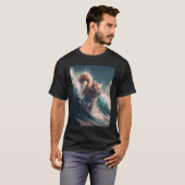Katze springt über Wellen T-Shirt (Vorne ganz)