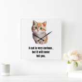 Katze, Spruch über der Charakter der Katzen Quadratische Wanduhr (Zuhause)