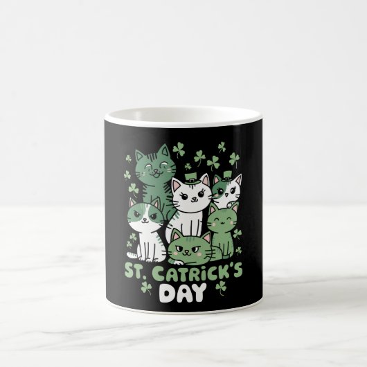 Katze St. Patrick's Day Lustiger Catrick's Day Kaffeetasse (Mittel)