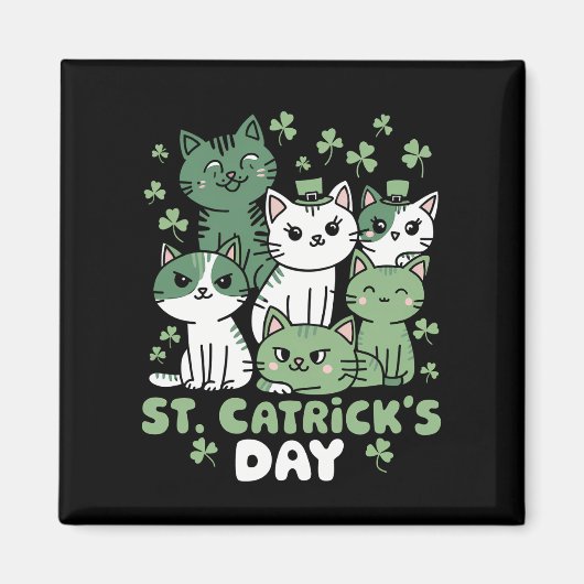 Katze St. Patrick's Day Lustiger Catrick's Day Magnet (Vorne)