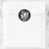 Katze St. Patrick's Day Lustiger Catrick's Day Runder Aufkleber (Tasche)