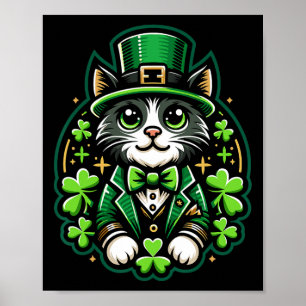 Katze St. Patrick's Day Shamrock Für Männer Frauen Poster