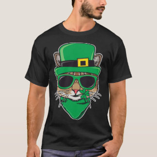 Katze St. Patrick's Day Shamrock Sonnenbrille Iris T-Shirt
