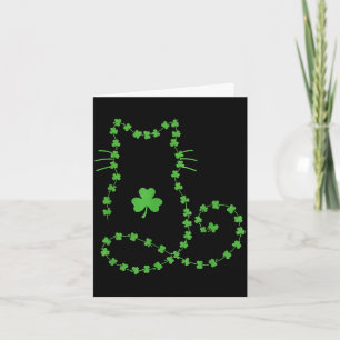Katze St. Patricks Tag Shamrocks Retro süße Katze Karte
