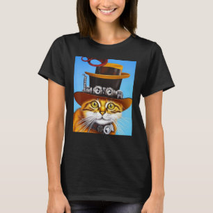 Katze Steampunk Dampf Punk Kätzchen Fantasy Gothic T-Shirt