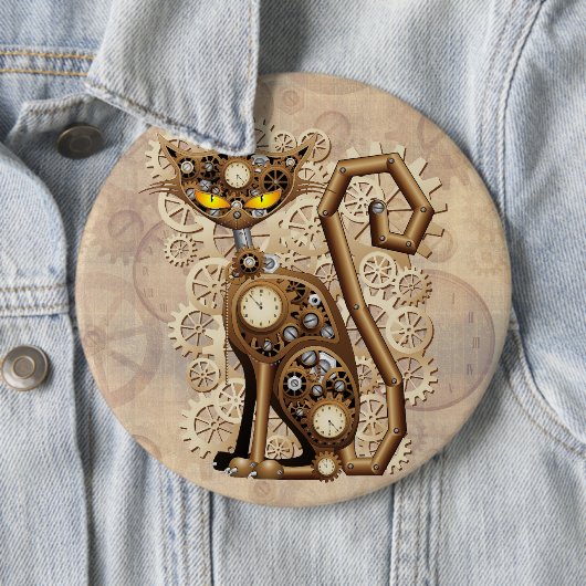 Katze Steampunk Vintage Retro Stil Maschine Button (Beispiel)
