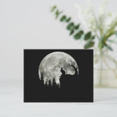 Katze Stehend auf Mondschein Halloween Postkarte (Stehend Vorderseite)