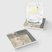 Katze Steinuntersetzer (Seitenansicht)