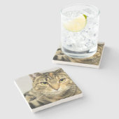 Katze Steinuntersetzer (Seitenansicht)