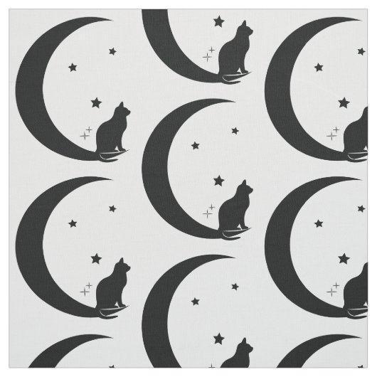 Katze, Sterne und Mond Stoff (Muster)