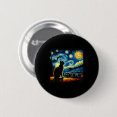 Katze Sternennacht Van Gogh Kätzchen Malerei Kunst Button (Vorne & Hinten)