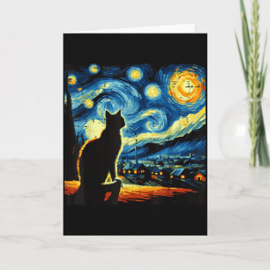 Katze Sternennacht Van Gogh Kitty Malerei Kunst Fr Karte