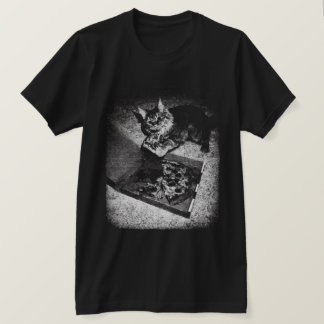 Katze stiehlt Pizza Lustiges Katze T-Shirt