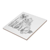 Katze streichelt bis zum Hund Fliese (Seite)