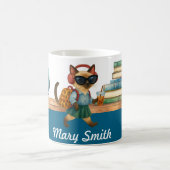 Katze Student Back to School Kopfhörer Bubble Tea Kaffeetasse (Mittel)