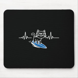 Katze Surft Lustiger Surfer Surfbrett Surfen Mousepad