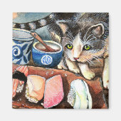 Katze Sushi Magnet (Vorne)