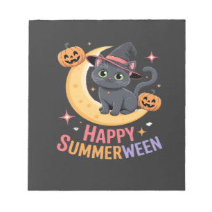 Katze Süß Halloween Ästhetik Essential T-Shirt Notizblock