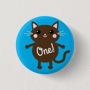 Katze Süße Kitty Kindergeburtstagsfeier Thema Button