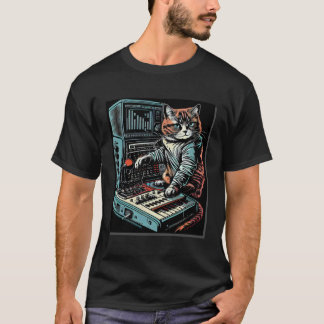 Katze Synthesizer Analoger Synth Vintage-Studio-Au T-Shirt