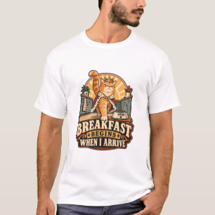 Katze T-Shirt - Frühstück beginnt, wenn ich ankomm