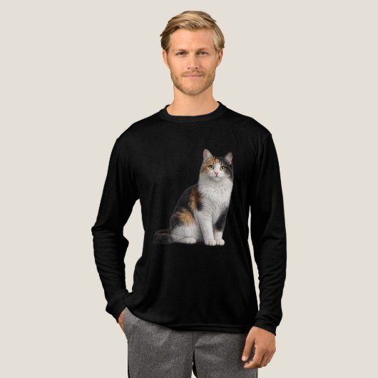 Katze T-Shirt Tri-Blend Shirt (Volle Vorderseite)