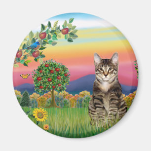 Katze (Tabby1) - Helles Land Magnet