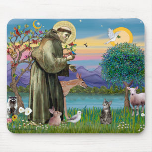 Katze (Tabby 2) - Heiliger Franziskus Mousepad