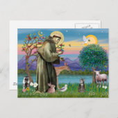 Katze (Tabby 2) - Saint Francis Postkarte (Vorne/Hinten)