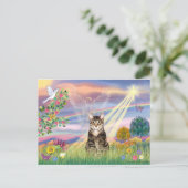 Katze (Tabby) - Cloud Angel Postkarte (Stehend Vorderseite)