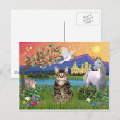 Katze -(Tabby) - Fantasieland Postkarte (Vorne/Hinten)